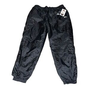 NEW Vintage First Down Mens Reversible Nylon Fleece Pants Joggers Black W38 L33